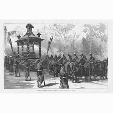 The Funeral Car of President Garfield - Antique Print 1881
