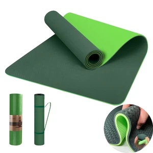 Yoga Mat 72 X 24'' Exercise Mats 8Mm TPE Non-Slip Extra Thick High-Density Eco F