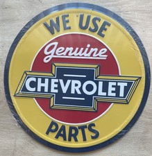 Chevrolet Genuine Parts 11.5" Metal Sign. Made in USA New Sign. Vintage Design.