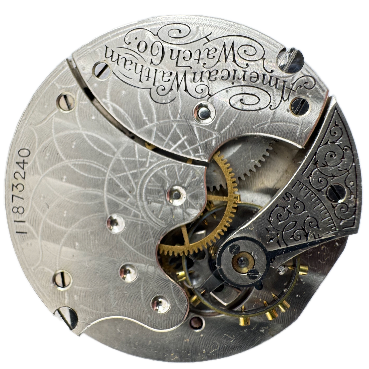 Antique 1902 Waltham 7 Jewel Hunter Pocket Watch Movement 6s Seaside USA