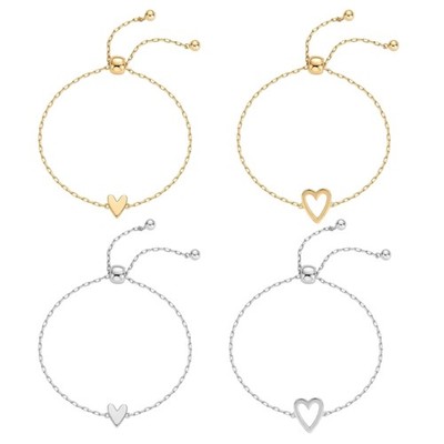 Adjustable Stainless Steel Heart DesignS Bracelet Openwork Pattern Everyday Wear