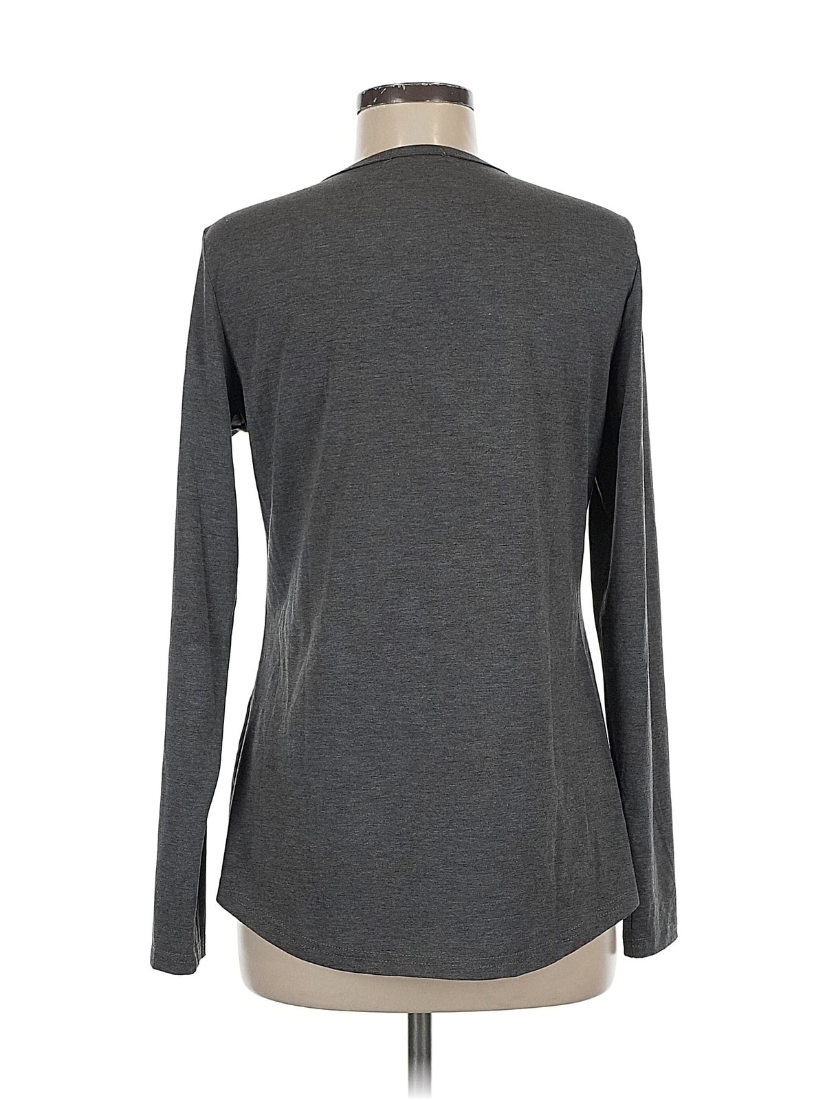 Ouges Women Gray Long Sleeve Henley M - image 2