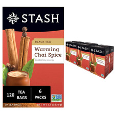 Tea Chai Spice Black Tea, 6 Boxes with 20 Tea Bags Each 120 Tea Bags Total