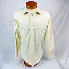 Brooks Brothers Shirt Mens 15-34 Yellow Classic Fit Non Iron Supima