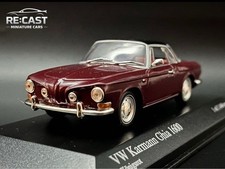 Minichamps 1/43 VW Karmann Ghia 1600 Königsrot Classic Coupe, Used