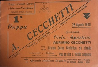 1949 PORTO CIVITANOVA I COPPA CICLO SPORTIVA CECCHETTI OPUSCOLO CON PUBBLICITAE