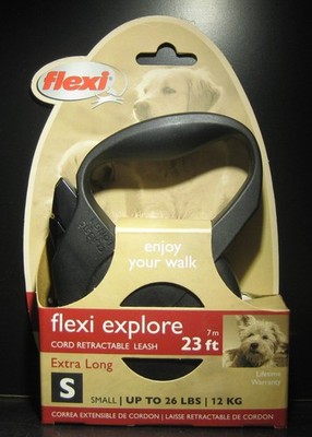 Flexi Explore Cord Retractable Leash 23 ft for small Dogs up to 26 lbs