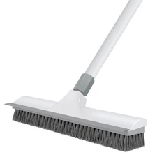 Floor Scrub Brush with 60 inch Long Handle 2 in 1 Heavy Duty Stiff Bristle