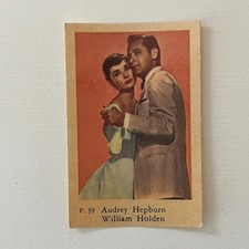 Audrey Hepburn Willian Holden 1958 Dutch Gum P Set Trading Card #39