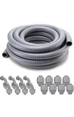 DWALE Liquid-Tight Conduit and Connector Kit,Flexible Non Metallic Liquid Tight