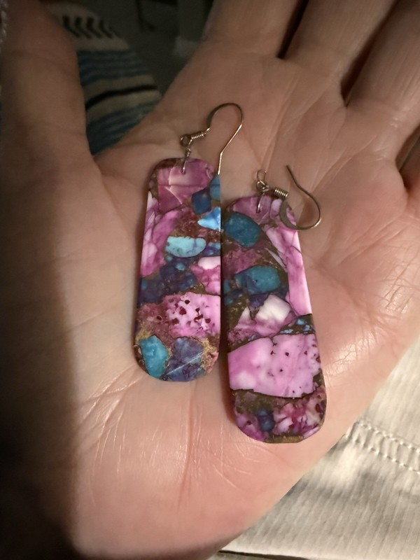 3 pair southwestern earrings / pink Dahlia