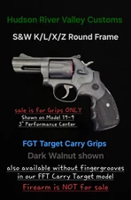 S&W K/L/X/Z-Frame Round FGT Fingergroove Carry Target Grips 1-Part with OPTIONS