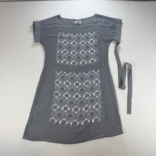 Laura Ashley Archive Ladies Sz 8 Dress Grey Patterned Lightweight Belt