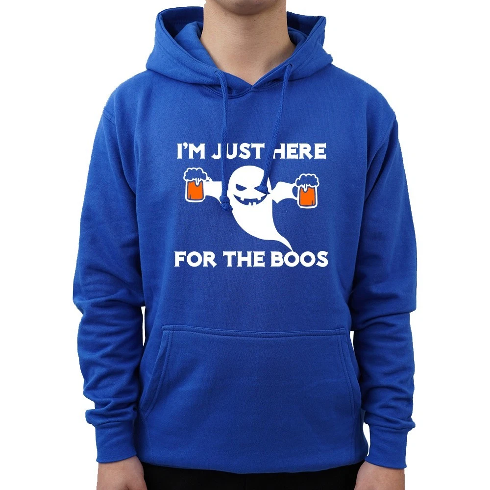 Funny I'm Just Here For The Boos Beer Lovers Drunk Drinking Novelty Hoodie