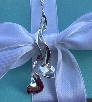 Tiffany & Co Frank Gehry Silber Double Orchid Lariat Halskette, RAR - Verpackung 