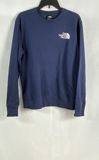 The North Face Unisex Navy Blue Cotton Blend Logo Crewneck Sweatshirt Sz S