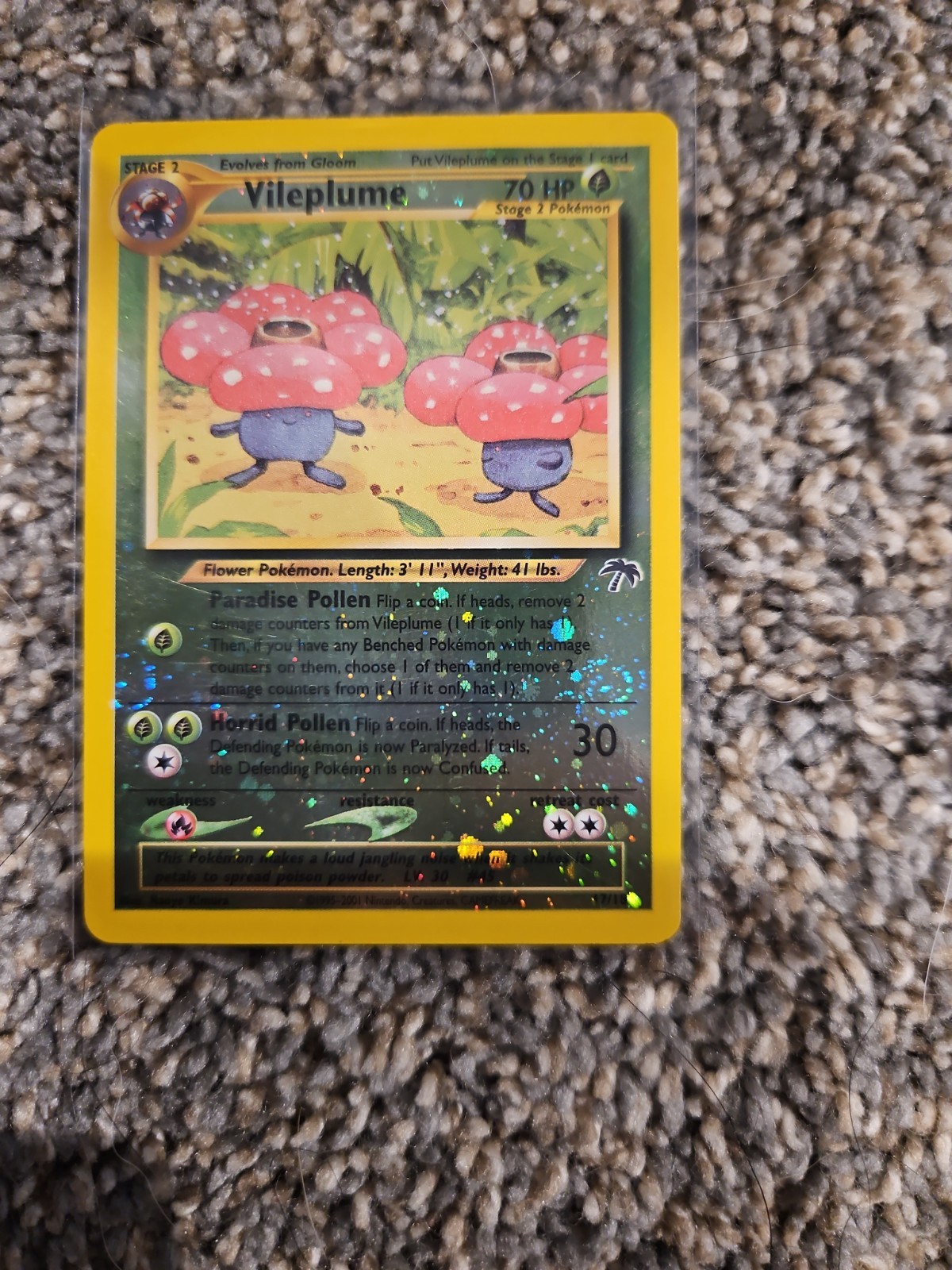 Pokemon TCG Vileplume 17/18 Southern Islands Holo NM- W/ 3 Swirls *Amazing Card*