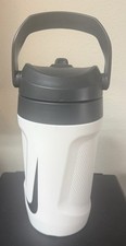 Nike White Plastic Water Bottle with Handle and Flip Lock Lid