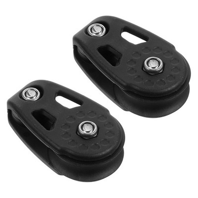 2Pcs Black Nylon Kayak Pulley System Durable Swivel Pulleys for Boat Anchoring