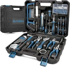 148-Pcs Household Basic Hand Repair Tool Set with Case & Ratcheting Screwdriver