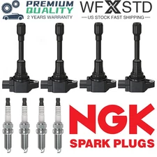 4Pcs Ignition Coil & NGK Spark Plug For 07-19 Nissan Altima Sentra Versa 2.5L L4