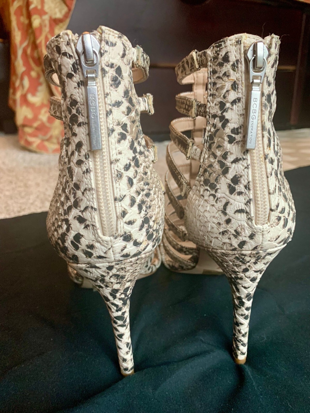 BCBGeneration Gladiator Snake Skin Strappy Sexy H… - image 5