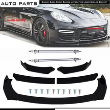 For Porsche Panamera 2010-22 Front Bumper Lip Spoiler Splitter Gloss Black Bod