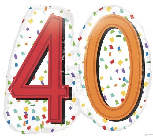 Huge New Rainbow Happy 40th Birthday Balloon 25in x 23in