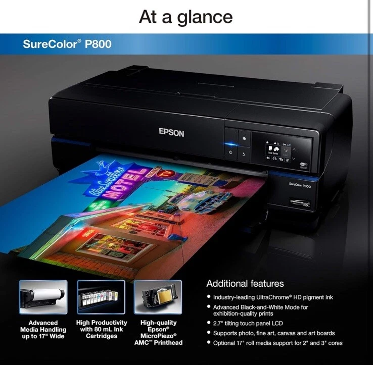 RE_NEWED Epson SureColor P800 Inkjet Printer 17 inch Wide Format Printer - Image 2 of 4