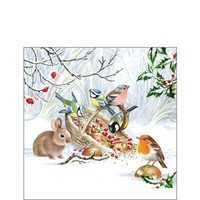 20 Papierservietten, Cocktail - Servietten Winter Treat Ambiente 25X25Cm | Meise