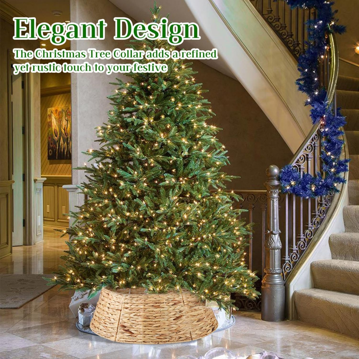 Christmas Tree Collar Champagne Best Choice Products 36in Woven