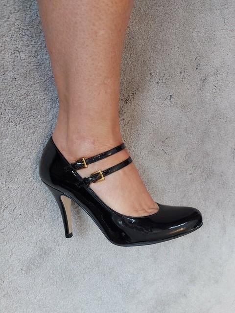 double strap mary jane heels