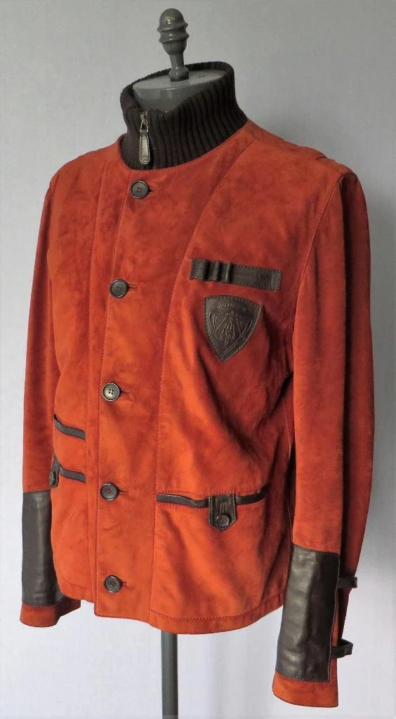 Giacca Gucci in pelle scamosciata rossa