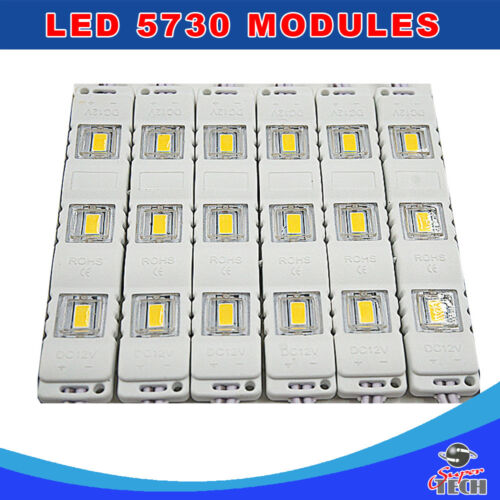 20 x 3 LED Blanco 12V, 5730 SMD Módulo Impermeable Lámpara Tienda Letrero Frontal - Imagen 1 de 1