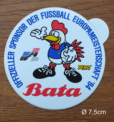 Sticker Aufkleber Bata UEFA 84 Peno Maskottchen Fußball EM 1984 Frankreich
