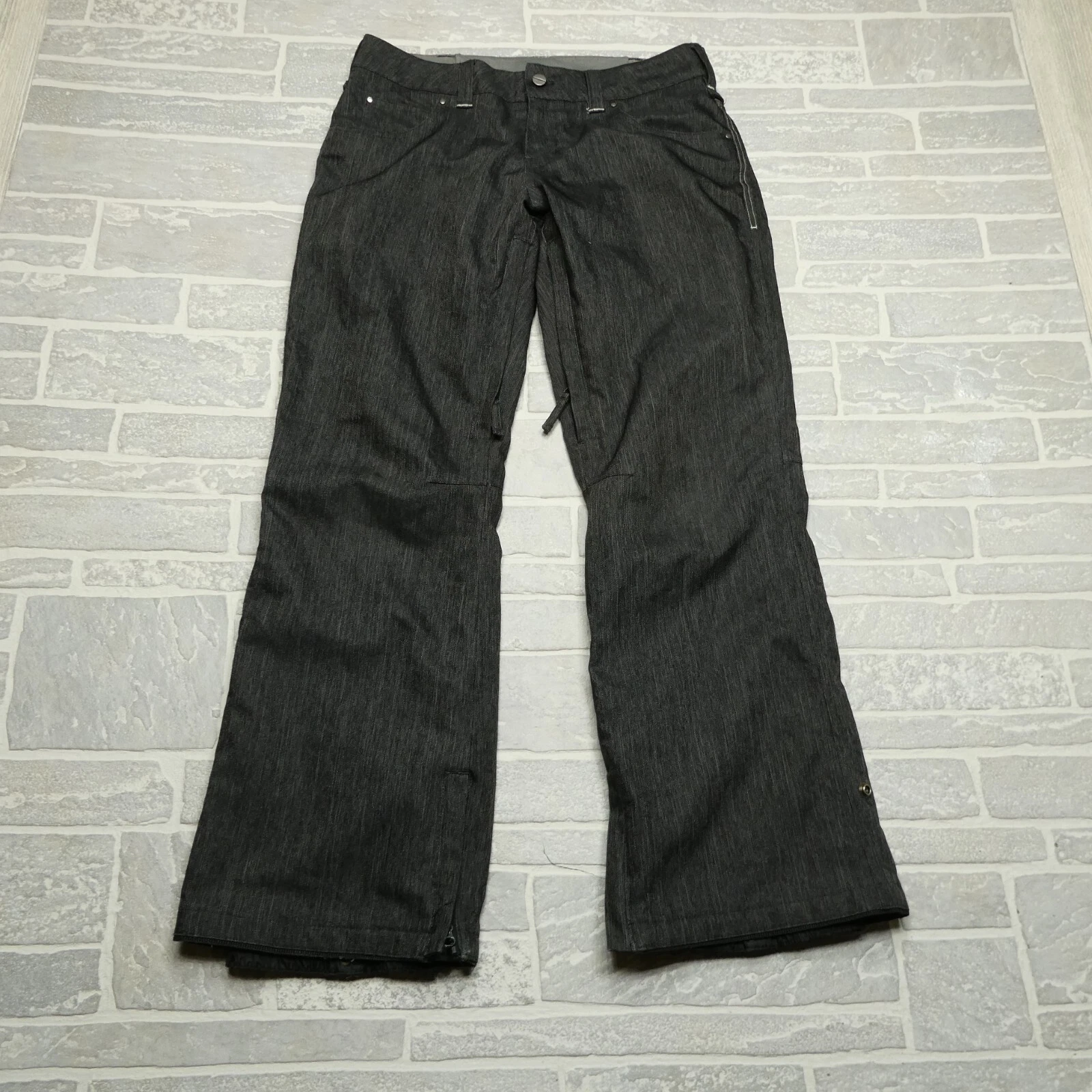 Empyre Snow Pants Womens Medium 10K Waterproof Gray Vented Snowboarding Skiing