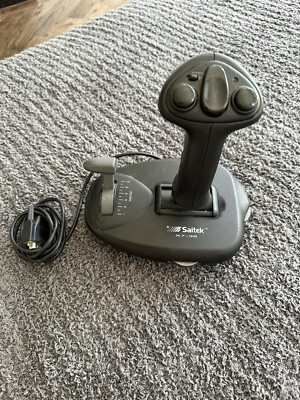 Joystick Flight Control Stick PC 15 Pin Gameport Throttle Retro Saitek X7-38