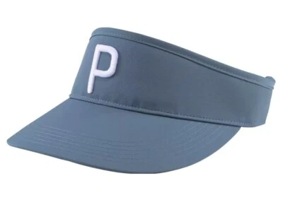 PUMA GOLF MEN'S P ADJUSTABLE VISOR EVENING SKY GRAY/WHITE HIGH CROWN NEW!! 1456