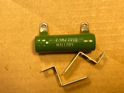 NOS Vintage Mallory 2000 ohm 25W 25 watt Wirewound Precision Power Resistor 2k