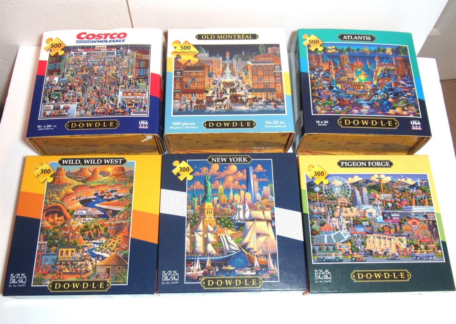 Lot 6 Complete 500 300 Pc Dowdle Jigsaw Puzzles NY Pigeon Wild