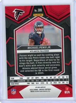 2024 Panini Mosaic #308 Michael Penix Jr. Pink Camo Rookie 2024 Panini Mosaic #308 Michael Penix Jr. Pink Camo Rookie
