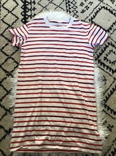 Madewell Dress Pablo Stripe Pocket Tee Shirt Sleeve Womens Size S Red White M6