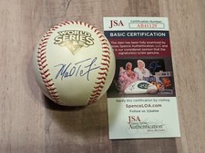 Mark Teixeira Signed Official Baseball JSA COA 2009 World Series Yankees Rangers