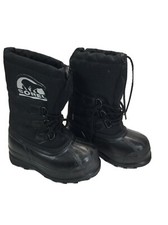 Sorel Glacier Black Canvas Insulated Winter Snow Boots Size 1