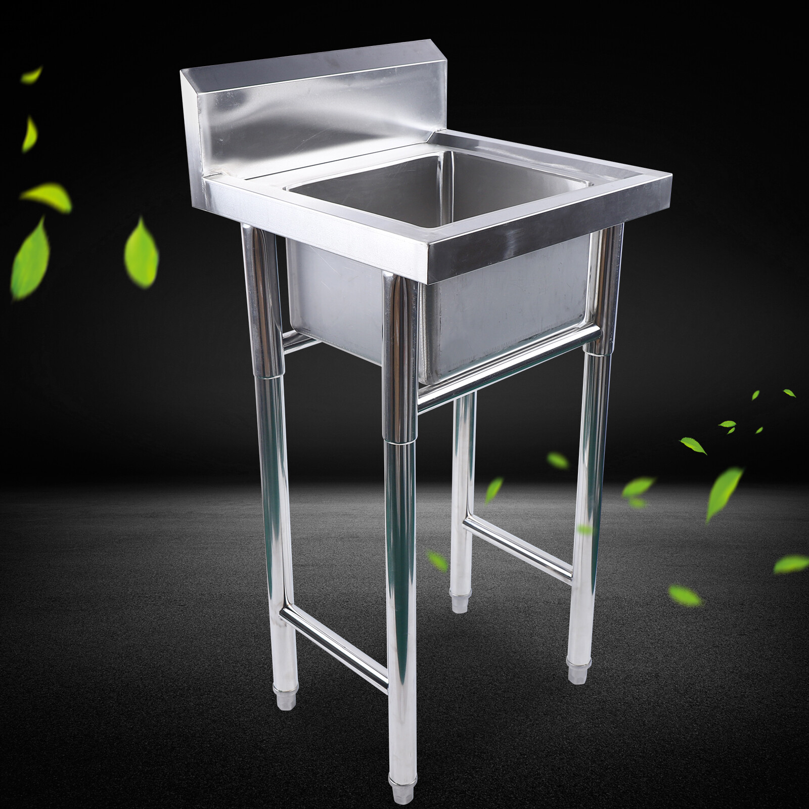 Commercial Stainless Steel Sink Bowl Mop Sinks Cafe Laundry Trough with Legs eBay