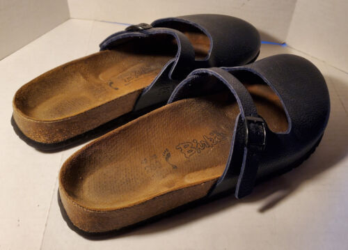 Birkenstock Birkis Blue Pebbled Maria Close Toe Clog Mary Jane Mule EU40 L 9 M7 - Picture 3 of 8