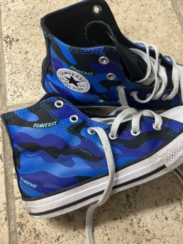 Converse Unisex Kids Shoes Blue Camo Print Size 1 EUC | eBay