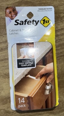 Safety 1st White Plastic Cabinet And Drawer Latches, Package Of 14, Sealed BNIP