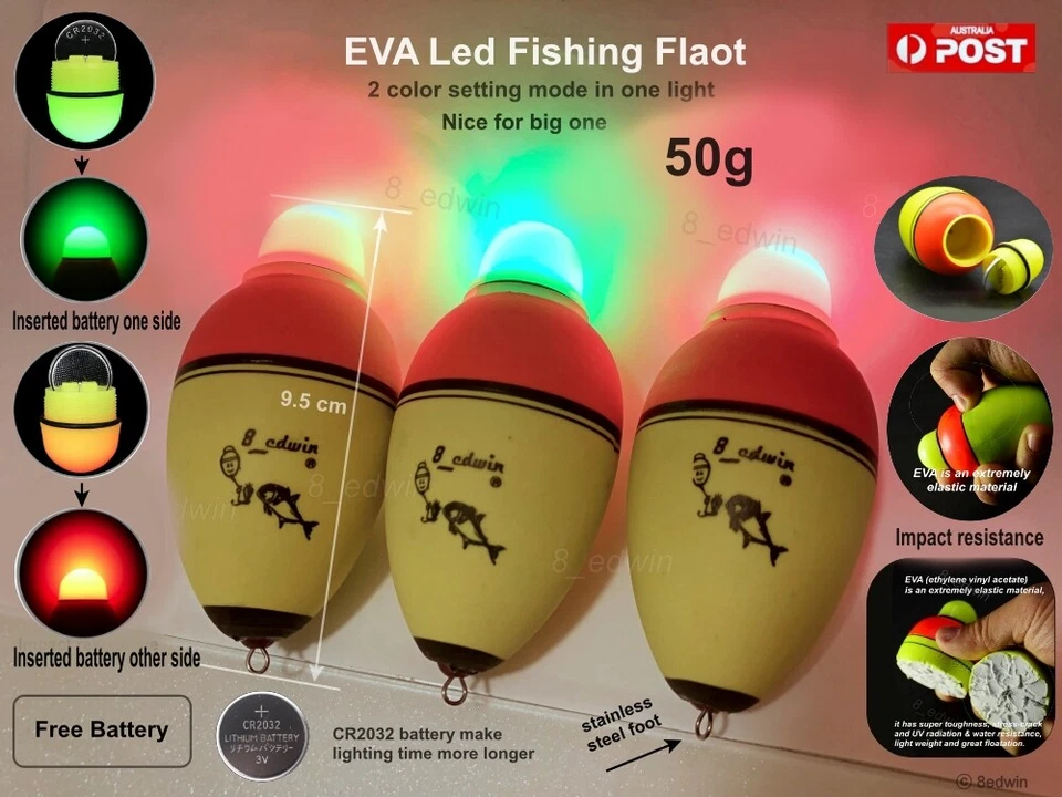 Bobber elétrica brilhante luz LED pesca flutuante squid snapper Kingfish Mulloway - Imagem 3 de 4