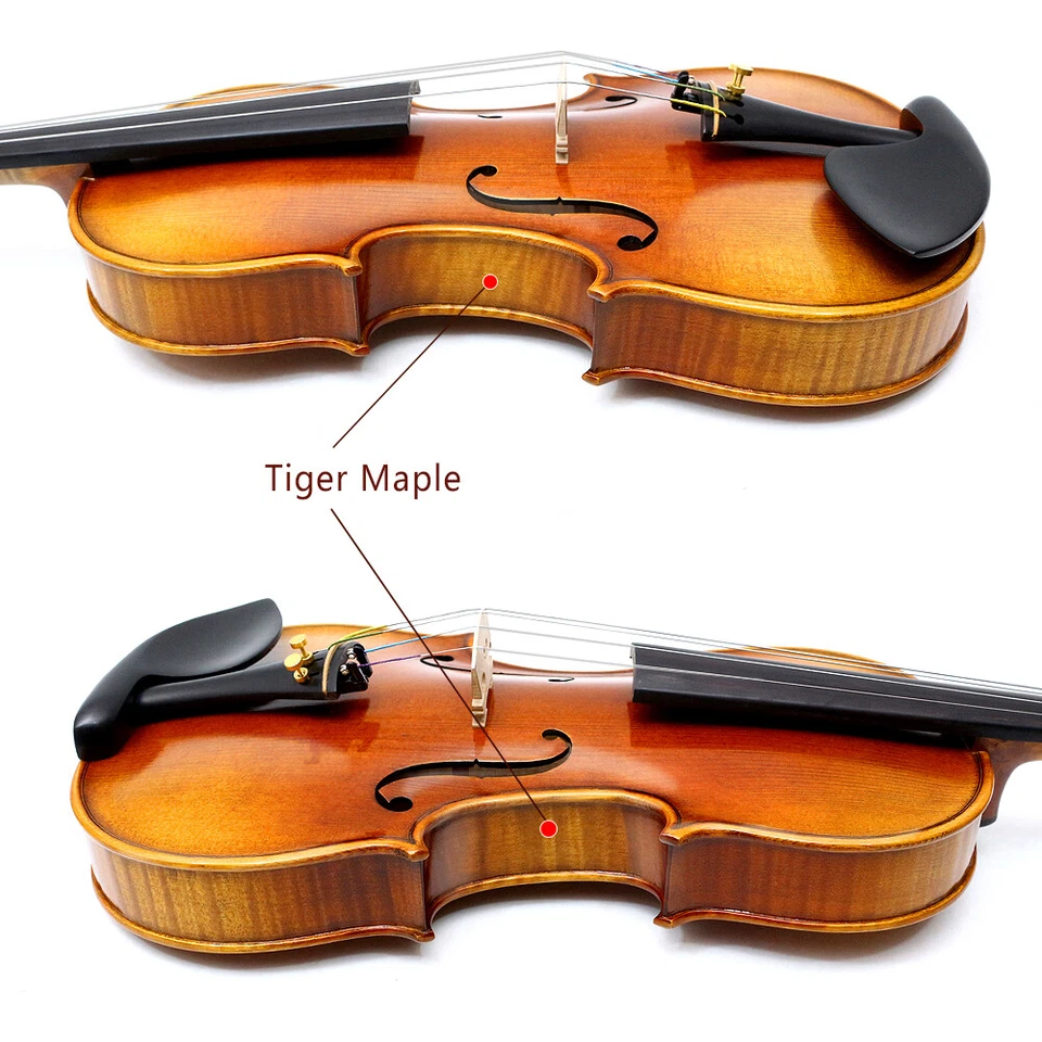 4/4 Handmade Violin Featuring Flamed Maple Wood and Ebony Fittings Master Case - Image 4 of 4